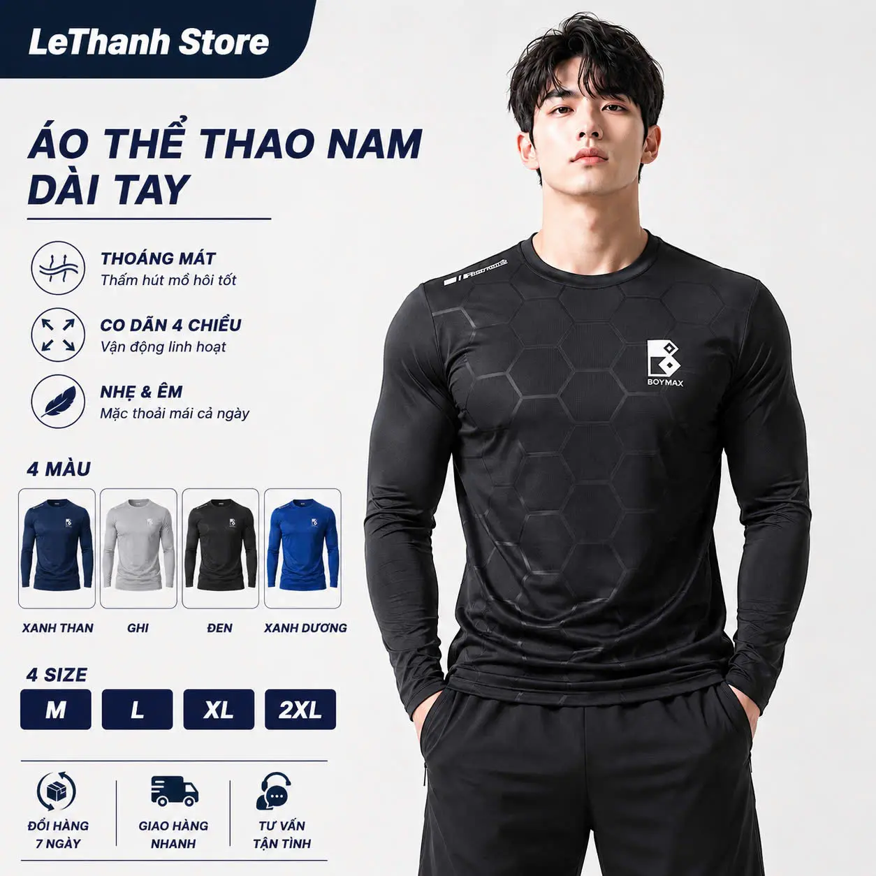 [COMBO 1-2-3 ÁO] Thun Dài Tay Sport Áo Giữ Nhiệt Cổ Tròn Thể Thao Nam Tập Gym Co Dãn 4 Chiều Menswear