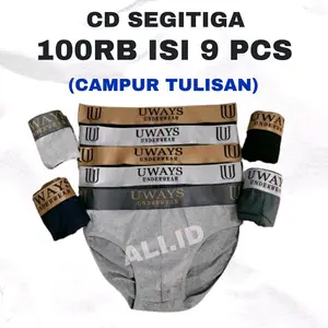 PROMO BANTING HARGA  (9 PCS) 100RB CELANA DALAM SEGITIGA PRIA SPANDEX, TALI PINGGANG CAMPUR TULISAN/MERK
