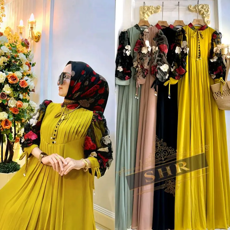ready!!gamis ceruty bordir original SHR 4