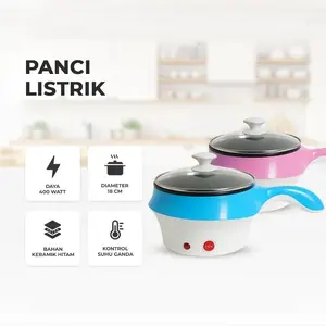 Listrik Panci Listrik Mini Multifungsi 1.2L - Panci Rebus Tumis Penggorengan Anti Lengket