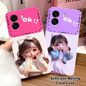 LC-1403 Softcase Compatible Untuk Hp Oppo A6X Terbaru - Case Compatible For Oppo A6x  A6 Pro A5 Pro A5X A5i A5 2025 A3X A38 A18 A60 A58 A78 Softcase Motif Casing Silikon Bening Clear Case Protec Camera