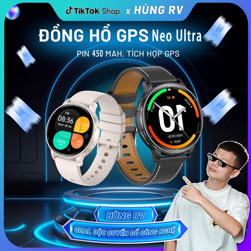 [HKUMI x HÙNG RV]Đồng hồ thông minh GPS, Neo Ultra, Phiên bản mới cho năm 2025, Theo dõi sức khỏe ngoài trời, Tính năng gọi Bluetooth, Đồng hồ thông minh thể thao GPS watch
