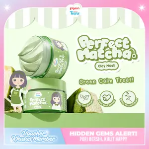 Pigeon Teens Perfect Matcha Clay Mask 60GR |Skincare Remaja | Green Power Anti-bacterial |Soft Creamy Texture & Non-Drying Formula |Acne Care & Oil Control