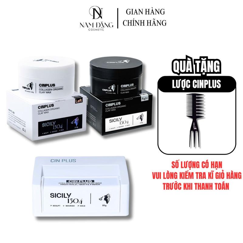 Sáp vuốt tóc SICILY CINPLUS Clay Wax - Tạo kiểu tự nhiên, giữ nếp cao