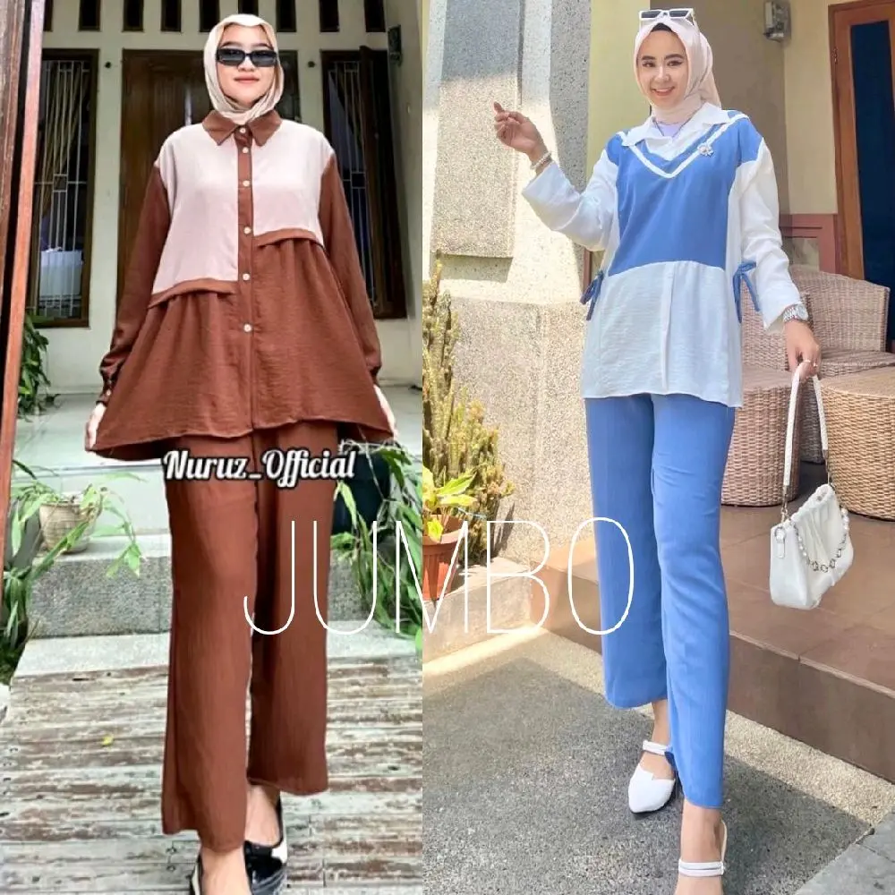 (LD 120CM BELI 2 LEBIH HEMAT)ELFIRA//TANIA SETELAN CRINKLE AIRFLOW KEKINIAN