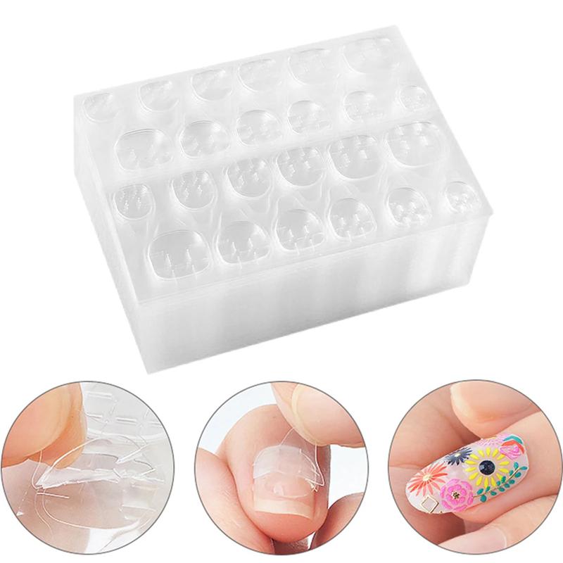 Product Introduction of 24pcs Double Sided Glue Nail Sticker Adhesive Tabs Waterproof Breathable Fake Nail Glue Stickers Jelly False Nails Tips 0