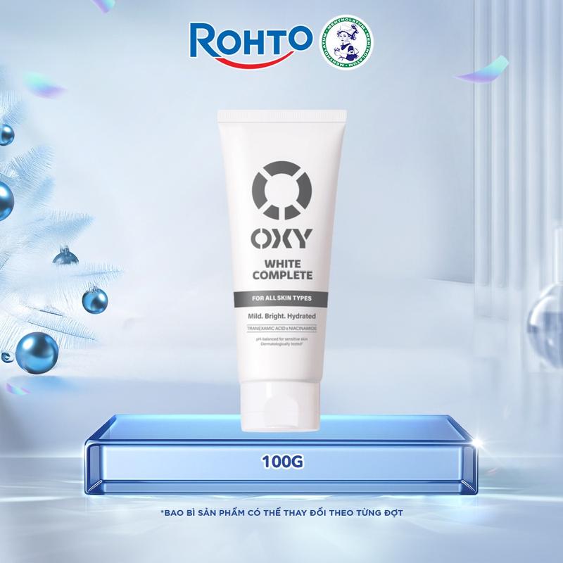  Sữa rửa mặt cho nam OXY sạch dịu nhẹ sáng da OXY White Complete 100g  Có đính kèm quà tùy CTKM  