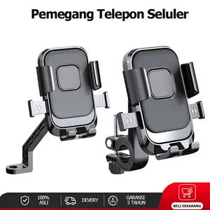 ID-Apexride Holder HP Motor Pasang Di Spion And Stang Dudukan Telepon Motor Kokoh Dan Bahan Tebal Cocok Untuk Semua Motor