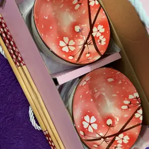 Hampers Mangkok Set Keramik Motif Korea 2 in 1 Plus Box