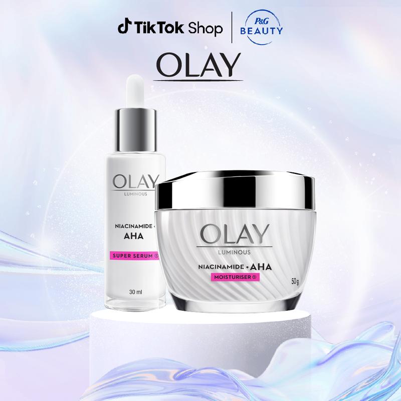 LIVE 2 Combo 2: Kem Dưỡng Ẩm + Super Serum OLAY LUMINOUS NIACINAMIDE AHA 50G + 30ML