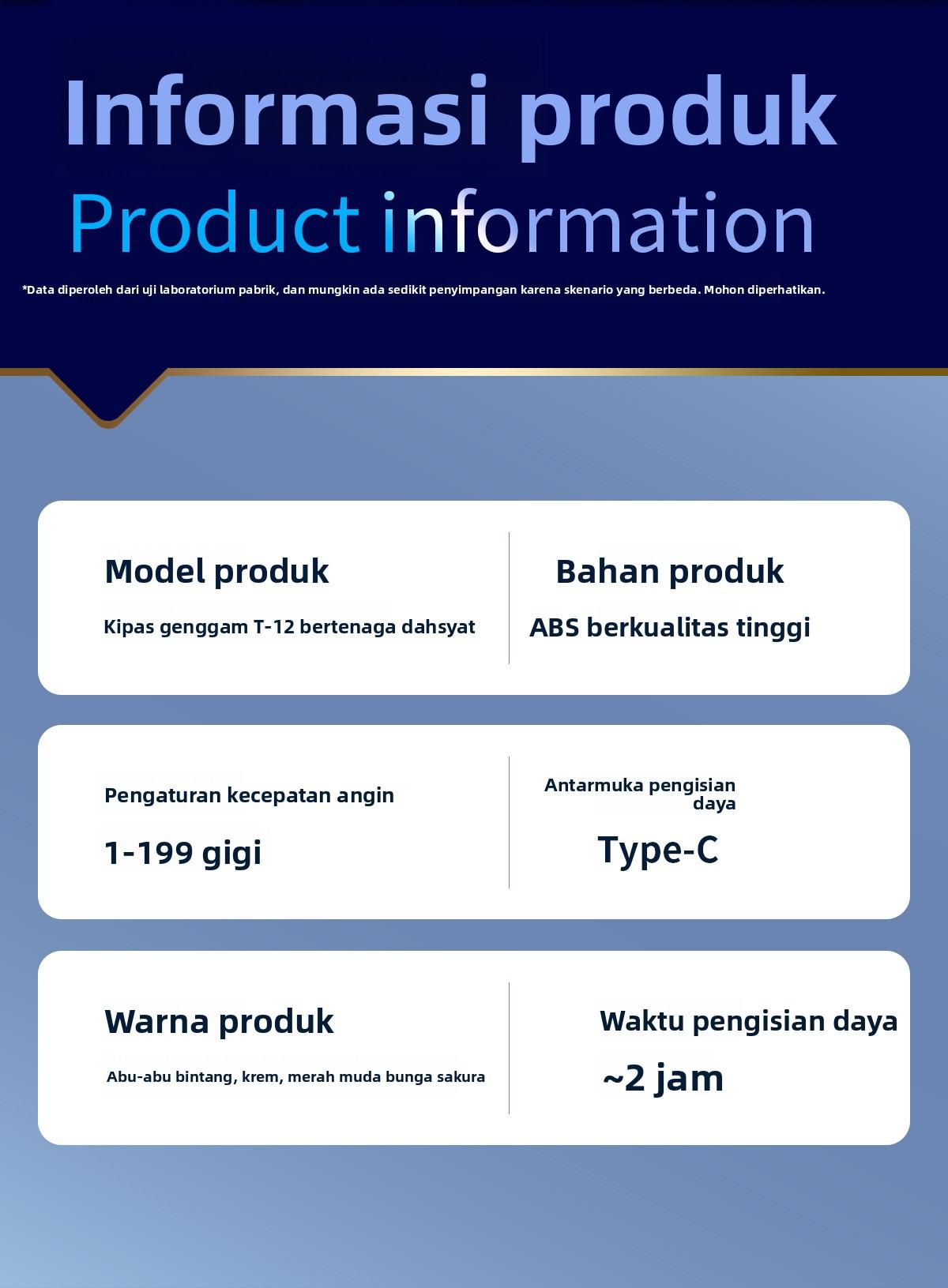 Kipas Mini Kipas Angin Portable Turbo Mini Fan Portable High-Speed LED Fan 199 Gear Kipas