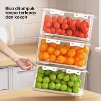 Gambar 【BELI LOKAL】Dejavu Tempat Buah Sayur Saringan Serbaguna Storage Box Multifungsi Pengering Sayuran Food Grade Kotak Penyimpanan Kulkas Dengan Tutup HLB405 - X1 Kecil dari Dejavu_NEW Kab. Tangerang 4 Tokopedia