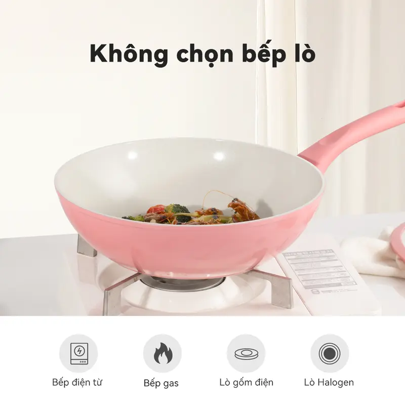 Chảo Nấu Ăn  Ecowin  Dòng Rừng  Lớp Phủ Đá Quạt Chính  Chống Dính  Có Nắp  Không Chứa PFOA Và PTFE  Thích Hợp Cho Tất Cả Bếp  Bao Gồm Bếp Ga Và Bếp Cảm Ứng 2