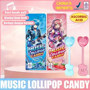 [HALAL] Permen Lollipop Musik , lollipop bernyanyi, disukai dewasa & anak-anak! Tersedia 2 rasa: stroberi, bluberi. Camilan favorit anak, lezat dan harga terjangkau. Cocok untuk Ramadhan & Lebaran, pilihan bagus untuk hadiah dan menjamu tamu.