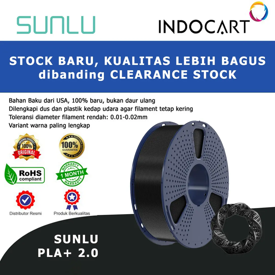 3D Printer Filament SUNLU PLA PLUS 2.0 Upgraded Filament With Neat Winding USA Materials 1.75mm 1kg