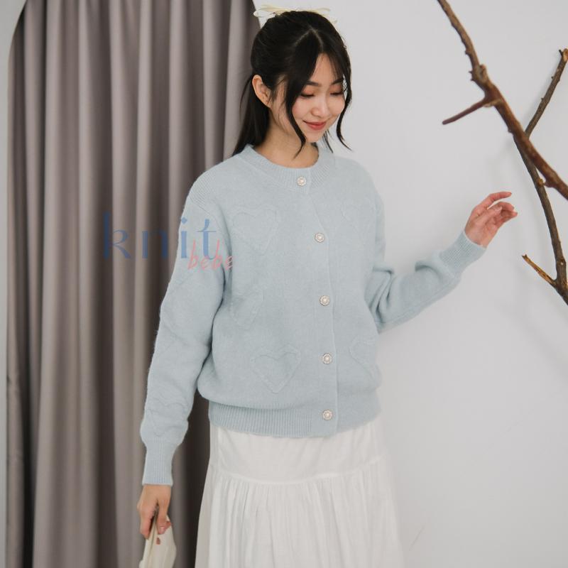 KNITBEBE - SOHEE Atasan Sweater Cardigan Rajut Motif Heart Knit Top 0