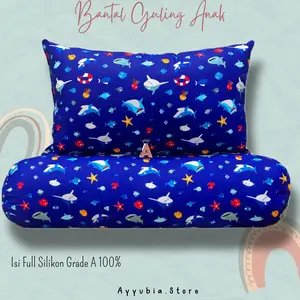 SET BANTAL GULING ANAK MOTIF HIU NAVY Katun