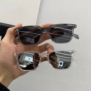 【Samphorid】Kacamata Hitam Persegi Wanita/ Pria Gaya Retro Sempit Frame Murah Sunglasses Fashion Korea