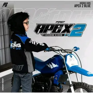 Jaket Hoodie Anak Apex Blue Terbaru Flece Nyaman Fashion