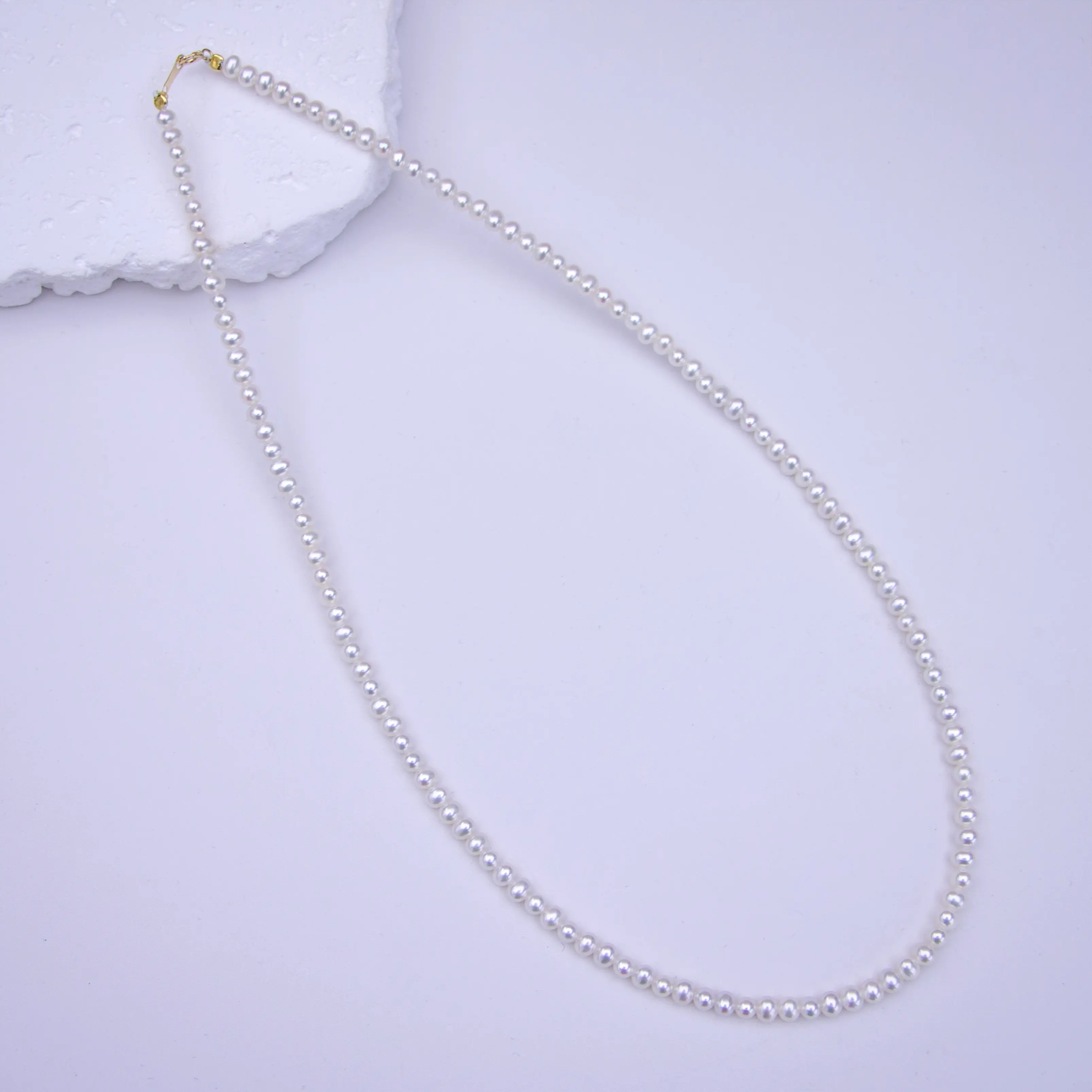 Shuiyu freshwater pearl 3-4mm seedless baby pearl necklace ZH13354