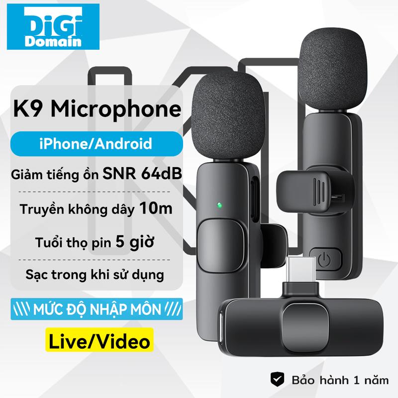  Lavalier Micro thu âm không dây Ghi âm khoảng cách xa 10m khi Live quay video ghi âm cho điện thoại máy tính dòng cao cấp Microphone 