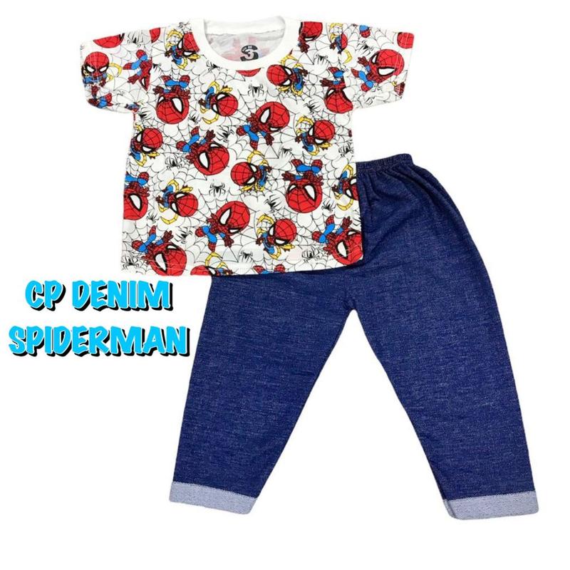 PAKET BAJU SETELAN CP DENIM FASHION OBLONG ANAK LAKI-LAKI/COWOK BAHAN KAOS 4