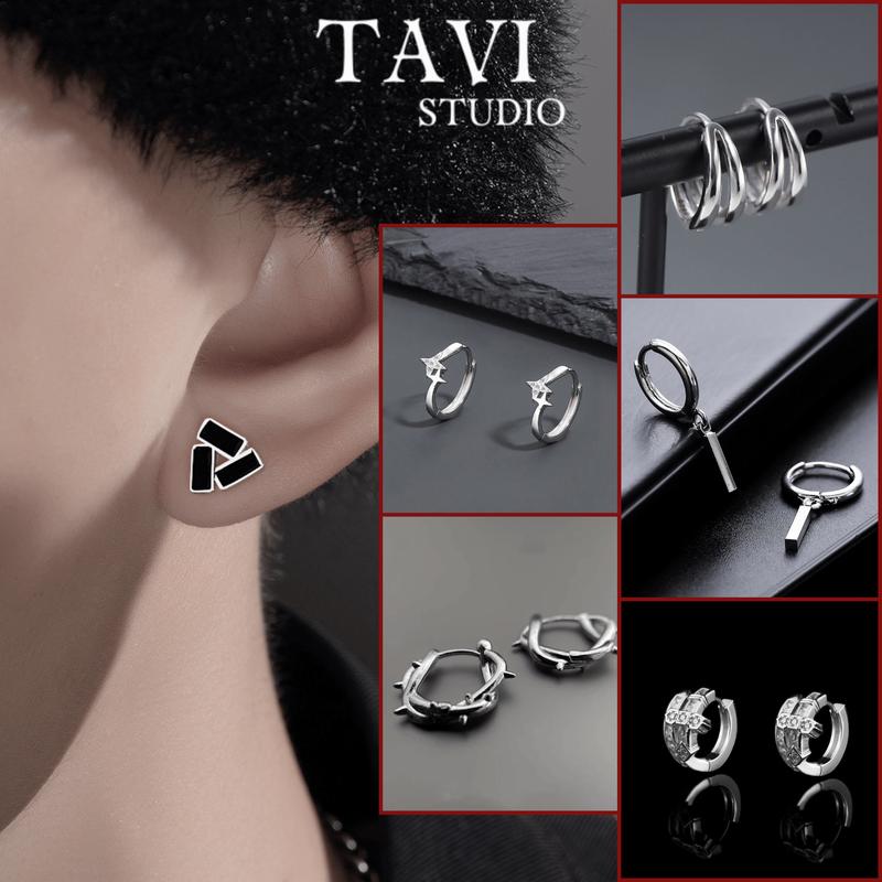   Mua là mê chê thì hoàn về  Hoa tai titan nam nữ unisex - Khuyên tai xỏ không gỉ màu bạc thời trang cá tính 1 chiếc Tavi 