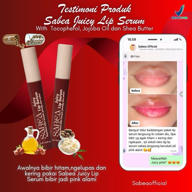 Sabea Juicy Lip Serum Pemerah Bibir Vitamin 4
