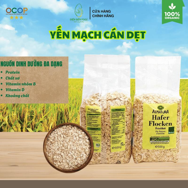 Yến mạch Hafer Flocken Bio Alnatura 500g  Đức cán dẹt