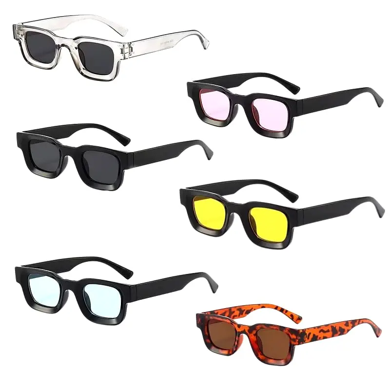 Kacamata Hitam Frame Persegi Panjang Wanita Pria Retro Vintage Sunglasses Eyewear 1