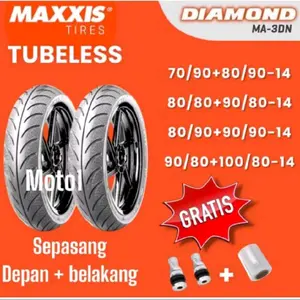 Paket Ban Maxxis Diamond Tubless MA-3DN Pilihan Ring 14 - Motorcycle