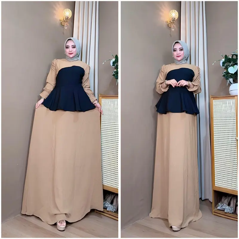 Gamis Danira Dress Wanita Muslimah Kombinasi Warna Stylis Terbaru 1