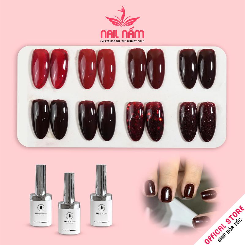 Sơn gel hơ máy đỏ TG cao cấp made in Việt Nam chai 15ml chọn lẻ