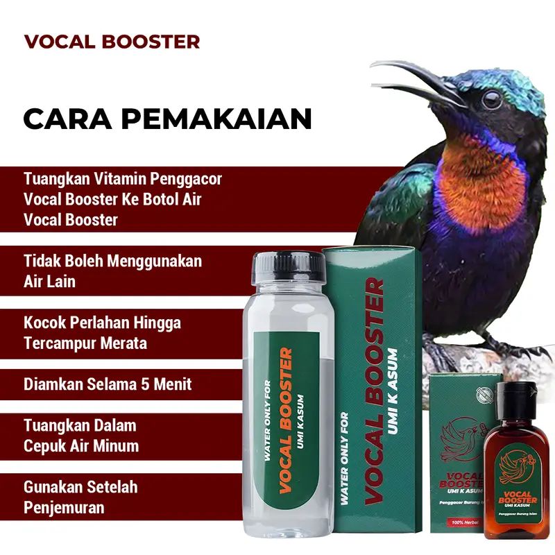 Vocal Booster Umi Kasum Minuman Burung Isian Multivitamin Penggacor Burung Masteran 4