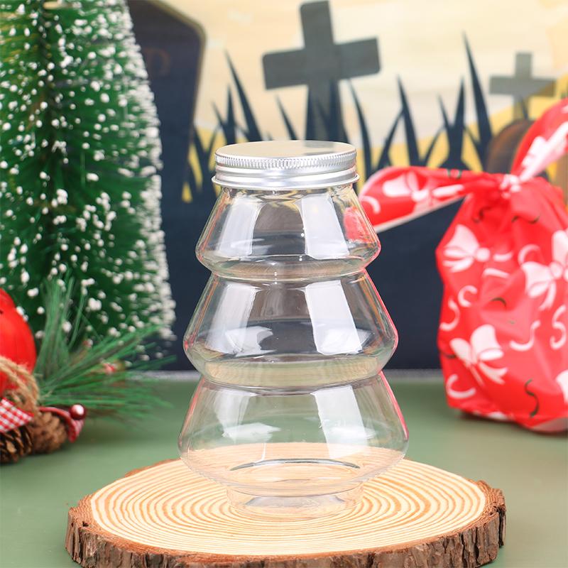 Product Introduction of Creative Plastic Storage Jar Christmas Tree Decorative Wedding Center Candy Jars Living Room Desktop Snack Organizer Home Decor Transparent Biscuit Candy Snack Jar Christmas Gift Box 12