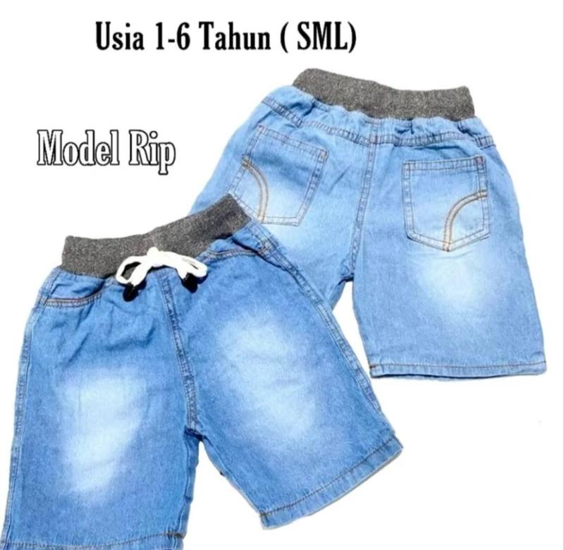 Product Introduction of CELANA JEANS ANAK ANAK MODEL RIP CELANA PENDEK BAHAN DENIM 8