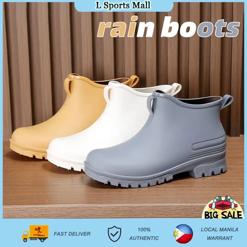 【L Sports Mall】Rain Boots Kitchen Work Short Tube Water Shoes Bota For Men Rain Boots Non-slip Waterproof Fashion gbssnjth Comfortable