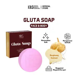 IBS Sabun Mandi Gluta Glow Soap 60gr BPOM ( 1pc pink ) Membersihkan Mencerahkan Kulit Memudarkan Bintik Hitam & Jerawat Punggung