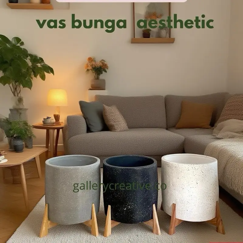 vas bunga besar - pot bunga sudut ruangan aesthetic keramik hiasan