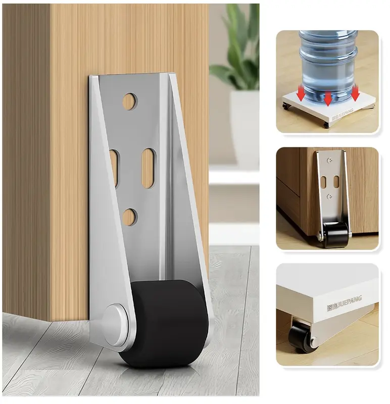Roda Pintu Geser Universal / Roda Penopang Penahan Bawah Pintu Meja Portable Roller Sliding Door Bottom Wheel 1