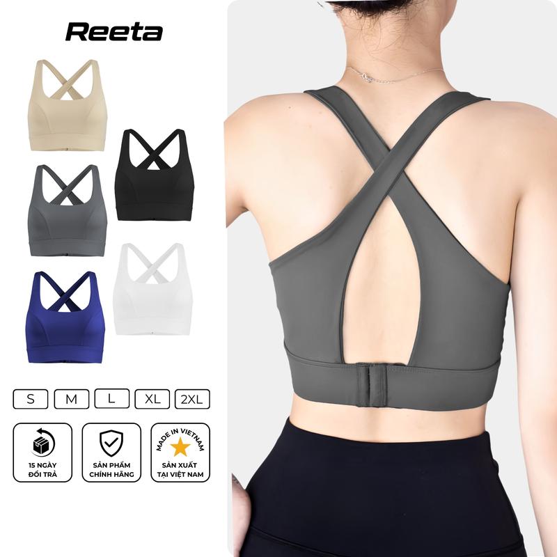  Reeta Áo Bra Thể Thao Nữ Gài Sau Có Mút Ngực Basic A3033 Chất Liệu Co Giãn 4 Chiều Thấm Hút Mồ Hôi Phù Hợp Tập Gym Yoga Aerobic 