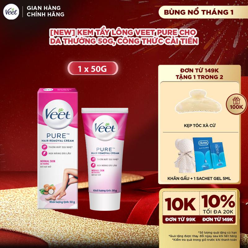 New Kem tẩy lông Veet Pure cho da thường 50g công thức cải tiến