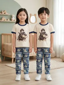 FOYA Kids Setelan Baju PREMIUM KICAU MANIA Anak Laki-Laki dan Perempuan Usia 1-6 Tahun Celana Panjang Lengan Pendek