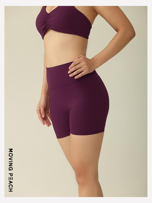 Product Introduction of MOVING PEACH Running Shorts Yoga Shorts High Waist Smooth Hip-lifting Compression Shorts CPP Woman 28