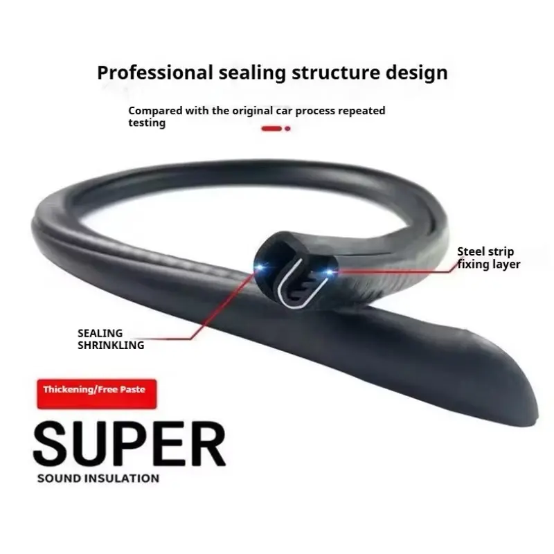 Jalur Getah Pintu Kereta Kedap Bunyi Tiang B Car Door Rubber Seal Soundproof B Pillar Bunyi Bising Tayar Angin Kabin Kereta Lebih Senyap untuk Kereta Sedan 1 set 2x 80cm setiap pintu