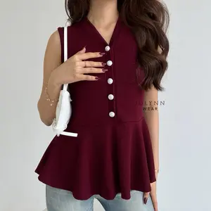 Jolynn | Bernice Premium Knit Top Rajut Atasan Wanita Vneck Vest Tanktop