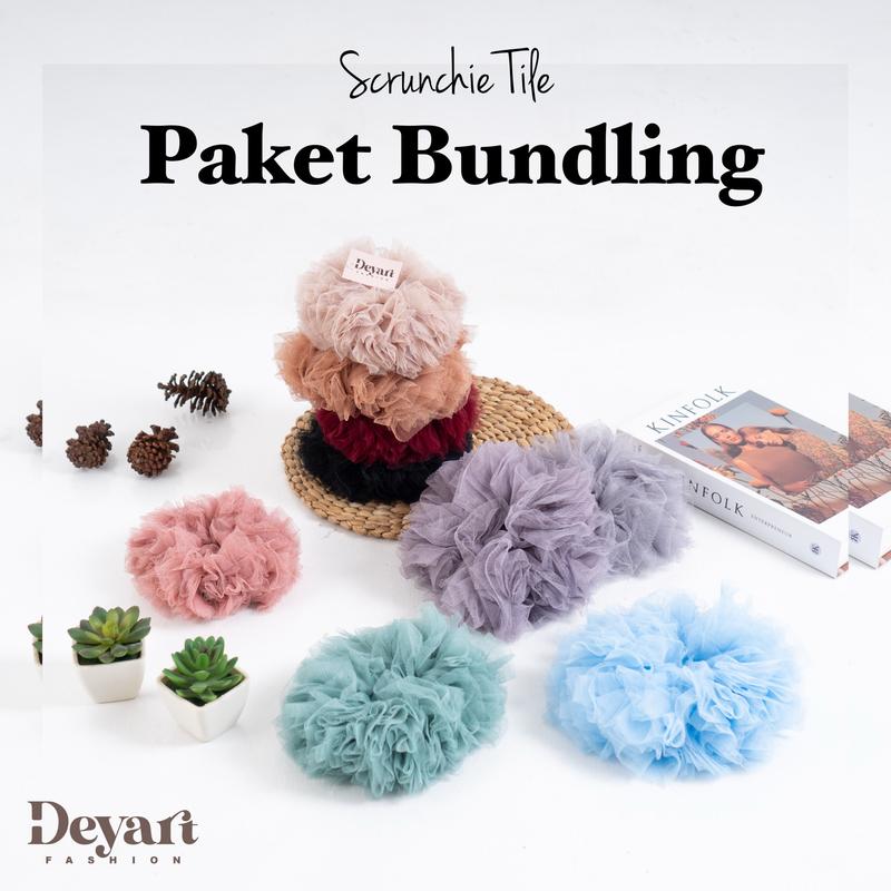 DEYART Bundling Cepol Hijab Scrunchie Tile Premium Size Medium & Size Jumbo Anti Pusing 1