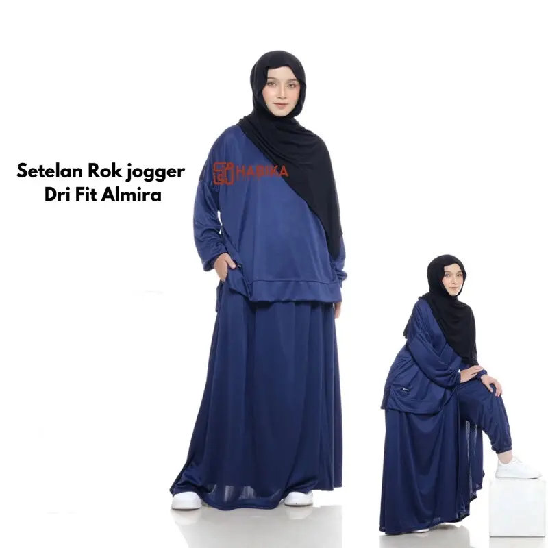 Setelan Rok celana Jogger Almira Dri Fit - setelan Baju Olahraga muslimah Polos