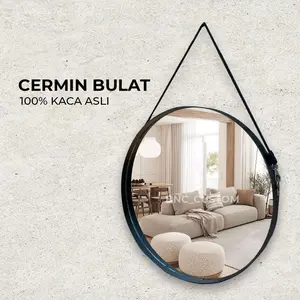 Cermin Dinding Bulat /Cermin gantung  Kaca Aesthetic 30cm PVCHarga Murah