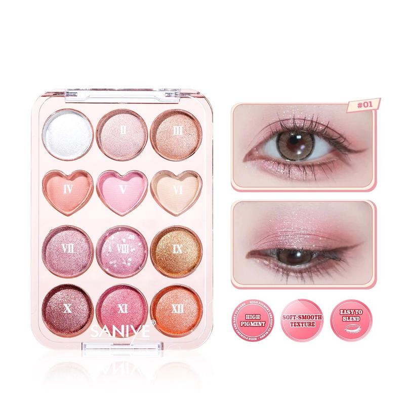 Product Introduction of Saniye E1271 Sweetheart Eyeshadow Palette 12 Warna 3